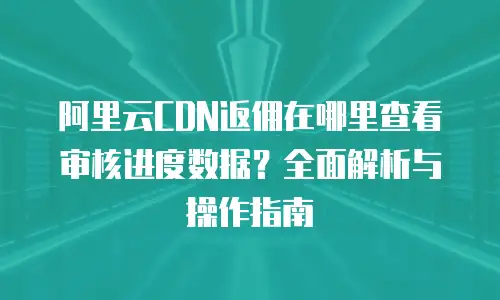 阿里云CDN返佣在哪里查看审核进度数据？全面解析与操作指南