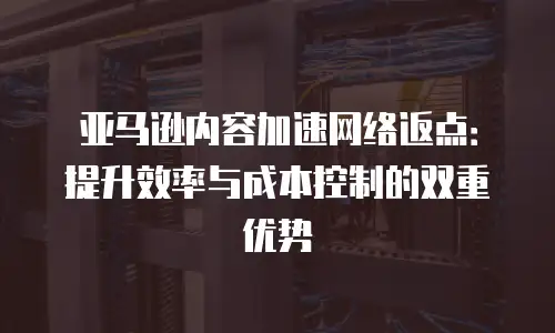 亚马逊内容加速网络返点：提升效率与成本控制的双重优势