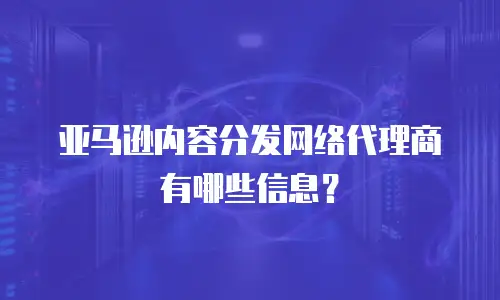 亚马逊内容分发网络代理商有哪些信息？