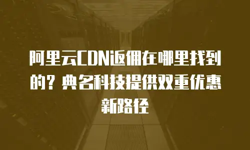 阿里云CDN返佣在哪里找到的？典名科技提供双重优惠新路径
