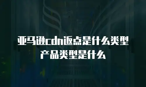 亚马逊cdn返点是什么类型产品类型是什么