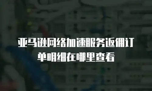 亚马逊网络加速服务返佣订单明细在哪里查看