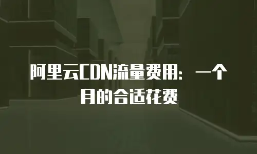 阿里云CDN流量费用：一个月的合适花费