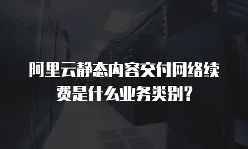 阿里云静态内容交付网络续费是什么业务类别？