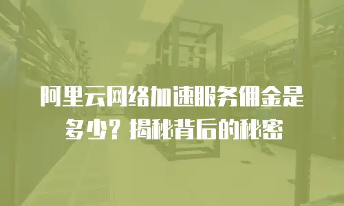 阿里云网络加速服务佣金是多少？揭秘背后的秘密