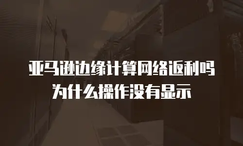 亚马逊边缘计算网络返利吗为什么操作没有显示