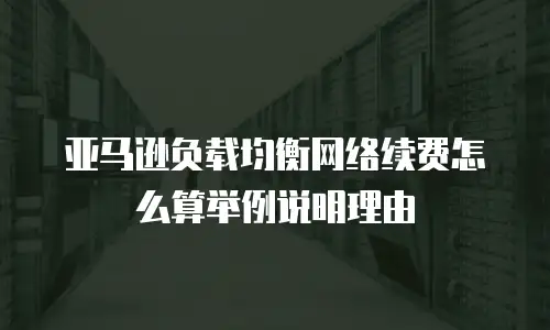 亚马逊负载均衡网络续费怎么算举例说明理由