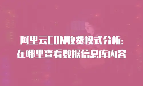 阿里云CDN收费模式分析：在哪里查看数据信息库内容