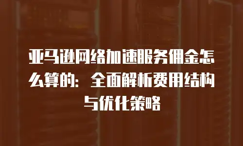亚马逊网络加速服务佣金怎么算的：全面解析费用结构与优化策略