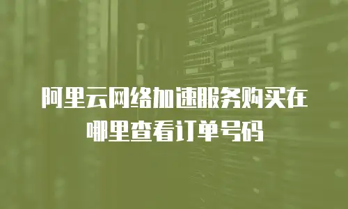阿里云网络加速服务购买在哪里查看订单号码