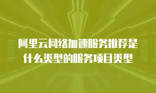 阿里云网络加速服务推荐是什么类型的服务项目类型