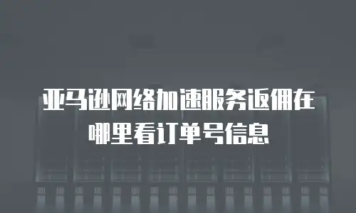 亚马逊网络加速服务返佣在哪里看订单号信息