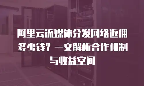 阿里云流媒体分发网络返佣多少钱？一文解析合作机制与收益空间