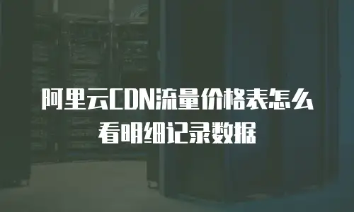 阿里云CDN流量价格表怎么看明细记录数据