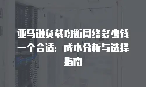 亚马逊负载均衡网络多少钱一个合适：成本分析与选择指南