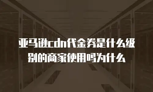 亚马逊cdn代金券是什么级别的商家使用吗为什么