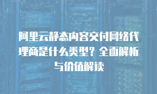 阿里云静态内容交付网络代理商是什么类型？全面解析与价值解读