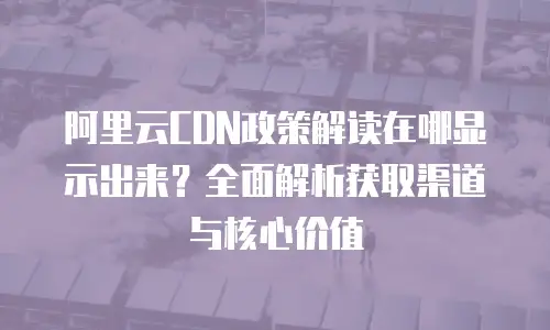 阿里云CDN政策解读在哪显示出来？全面解析获取渠道与核心价值