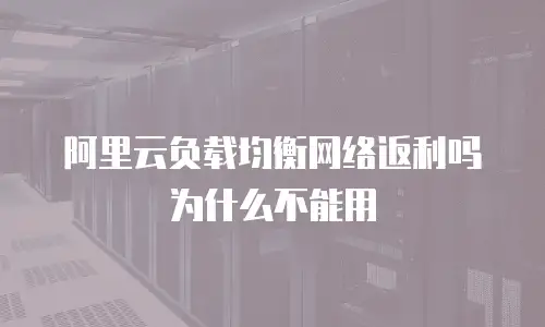 阿里云负载均衡网络返利吗为什么不能用