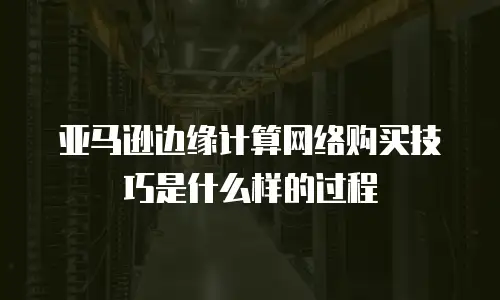 亚马逊边缘计算网络购买技巧是什么样的过程