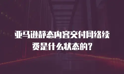 亚马逊静态内容交付网络续费是什么状态的？