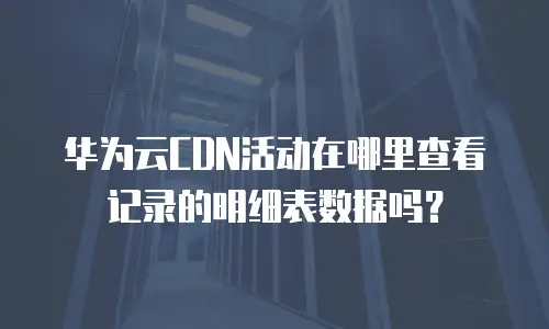 华为云CDN活动在哪里查看记录的明细表数据吗？