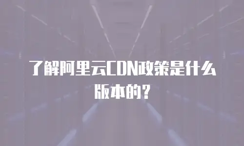 了解阿里云CDN政策是什么版本的？