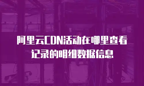 阿里云CDN活动在哪里查看记录的明细数据信息