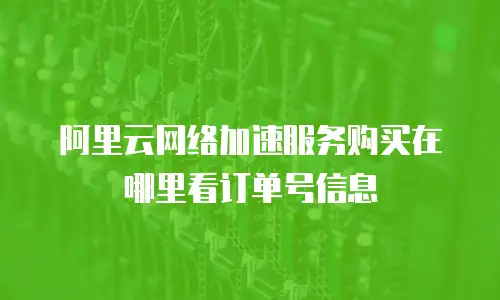 阿里云网络加速服务购买在哪里看订单号信息