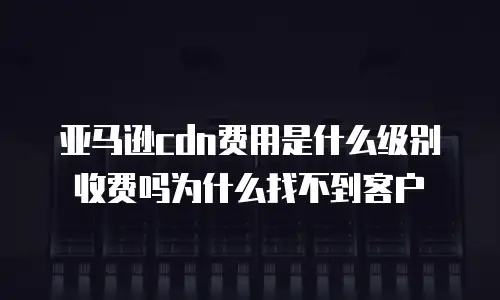 亚马逊cdn费用是什么级别收费吗为什么找不到客户
