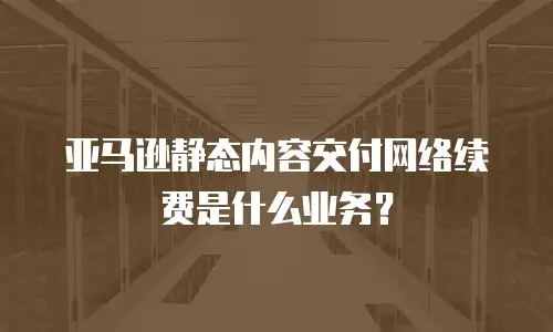 亚马逊静态内容交付网络续费是什么业务？
