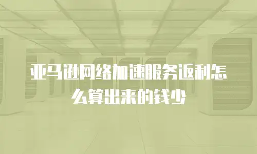亚马逊网络加速服务返利怎么算出来的钱少