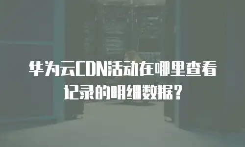 华为云CDN活动在哪里查看记录的明细数据？