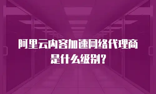 阿里云内容加速网络代理商是什么级别？
