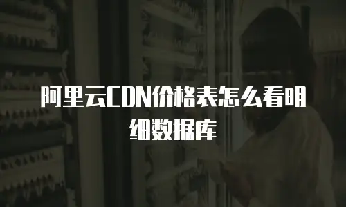 阿里云CDN价格表怎么看明细数据库