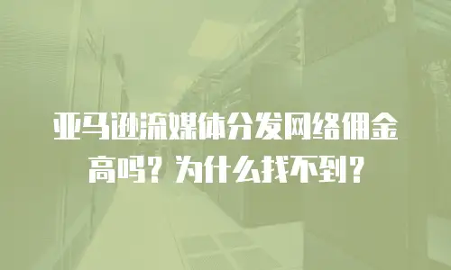亚马逊流媒体分发网络佣金高吗？为什么找不到？