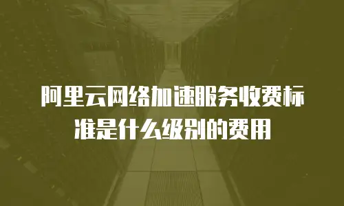 阿里云网络加速服务收费标准是什么级别的费用