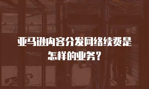 亚马逊内容分发网络续费是怎样的业务？