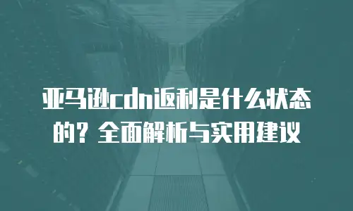 亚马逊cdn返利是什么状态的？全面解析与实用建议