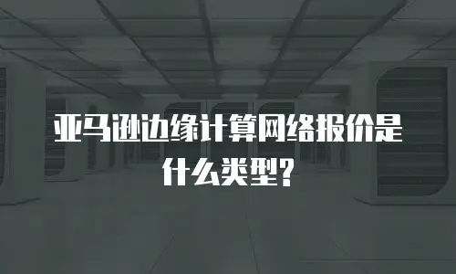 亚马逊边缘计算网络报价是什么类型?