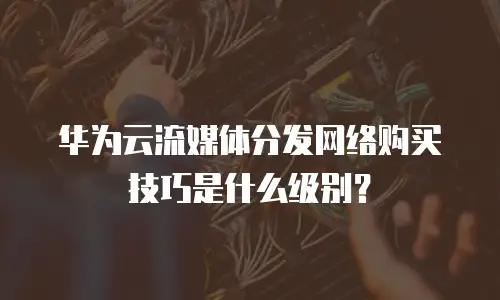 华为云流媒体分发网络购买技巧是什么级别？