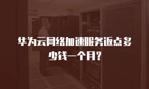 华为云网络加速服务返点多少钱一个月？