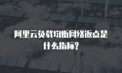 阿里云负载均衡网络返点是什么指标?