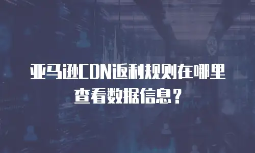 亚马逊CDN返利规则在哪里查看数据信息？