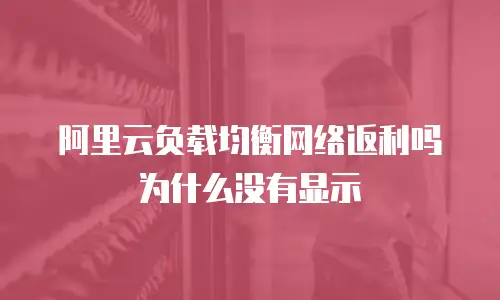 阿里云负载均衡网络返利吗为什么没有显示