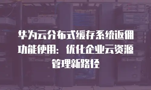 华为云分布式缓存系统返佣功能使用：优化企业云资源管理新路径