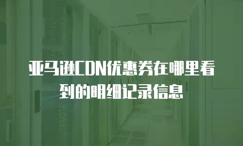 亚马逊CDN优惠券在哪里看到的明细记录信息