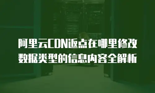 阿里云CDN返点在哪里修改数据类型的信息内容全解析