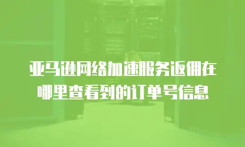 亚马逊网络加速服务返佣在哪里查看到的订单号信息