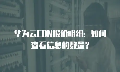 华为云CDN报价明细：如何查看信息的数量？